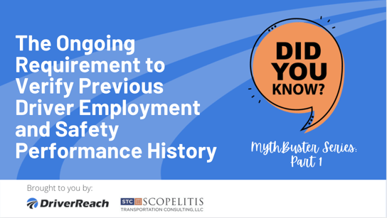 Compliance MythBuster: FMCSA Employment Verification