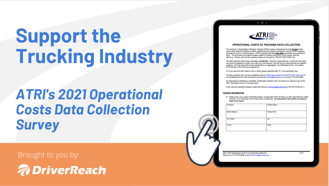 Support the Trucking Industry: ATRI's 2021 Operational Costs Data Collection Survey 