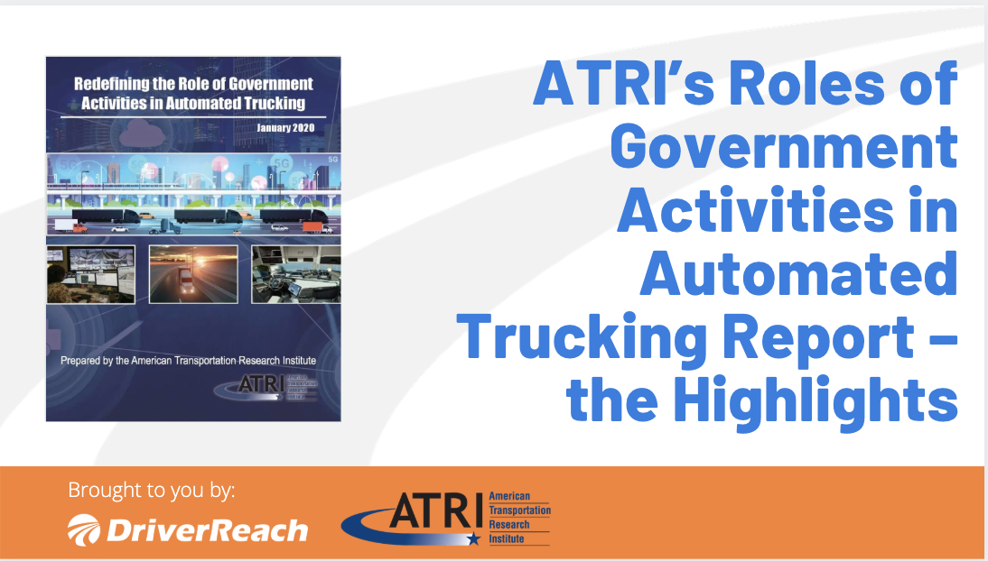 Key Government Roles in Automated Trucking: ATRI Insights 