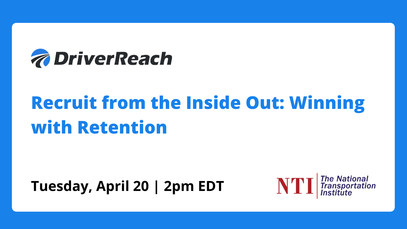 Webinar | “Recruit from the Inside Out: Winning with Retention” 